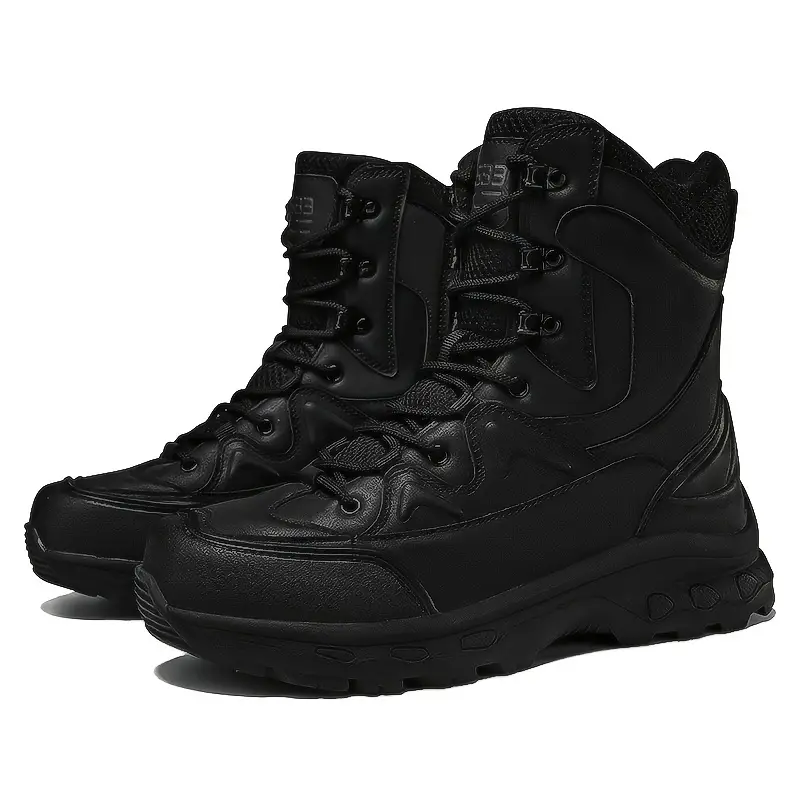 (Limited Time Discount 49% off)Men's Waterproof Ankle Support Tactical Boots Military Anti-Puncture Wide Toe Box Hiking Boots