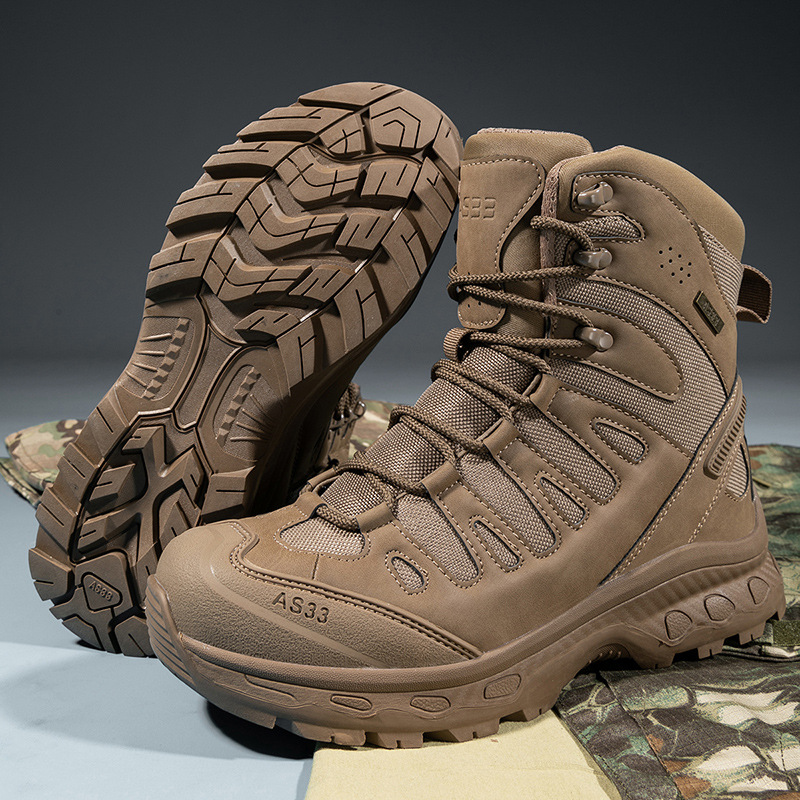 Men's Anti-Sprain Military Tactical Work Boots Waterproof Non-Slip Anti-Puncture Hiking Boots