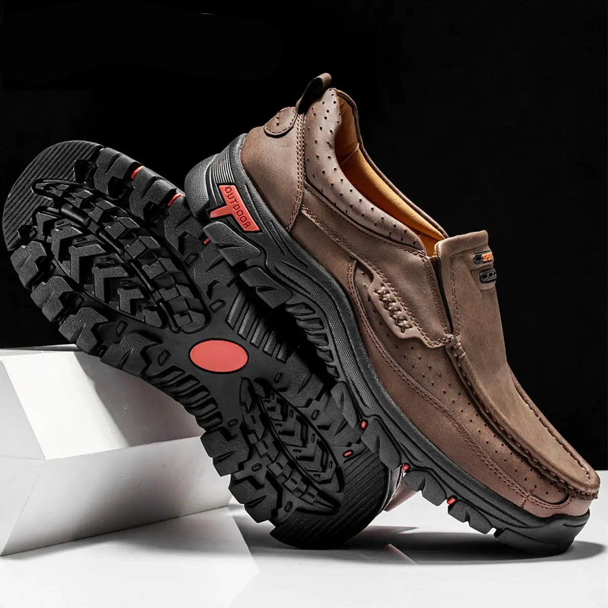 Men's Non-slip Walking Leather Lightweight Breathable Casual Loafers