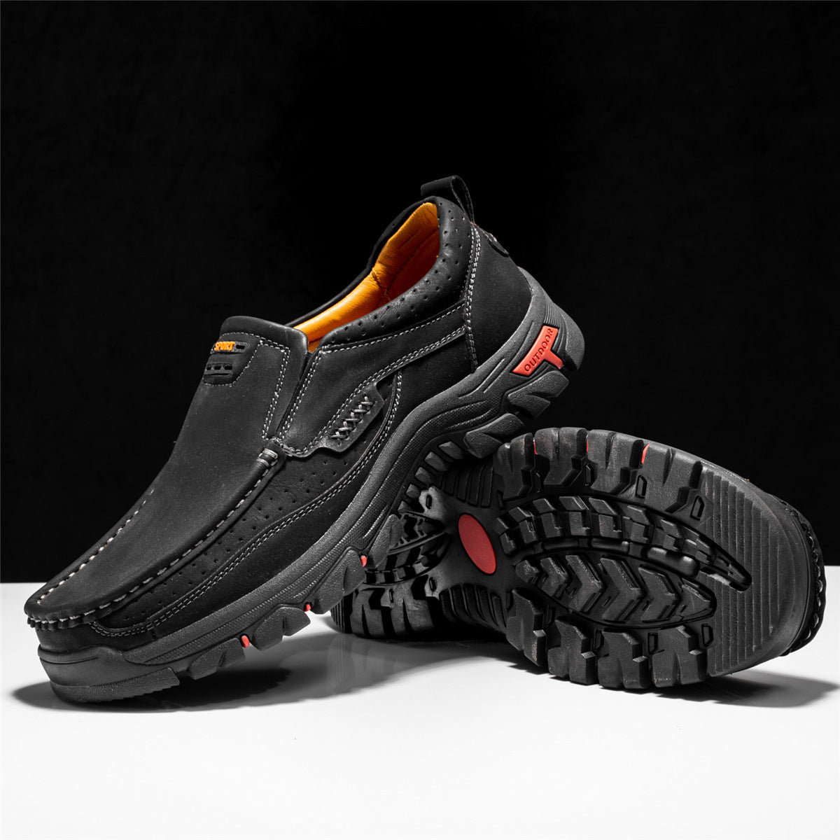 Men's Non-slip Walking Leather Lightweight Breathable Casual Loafers