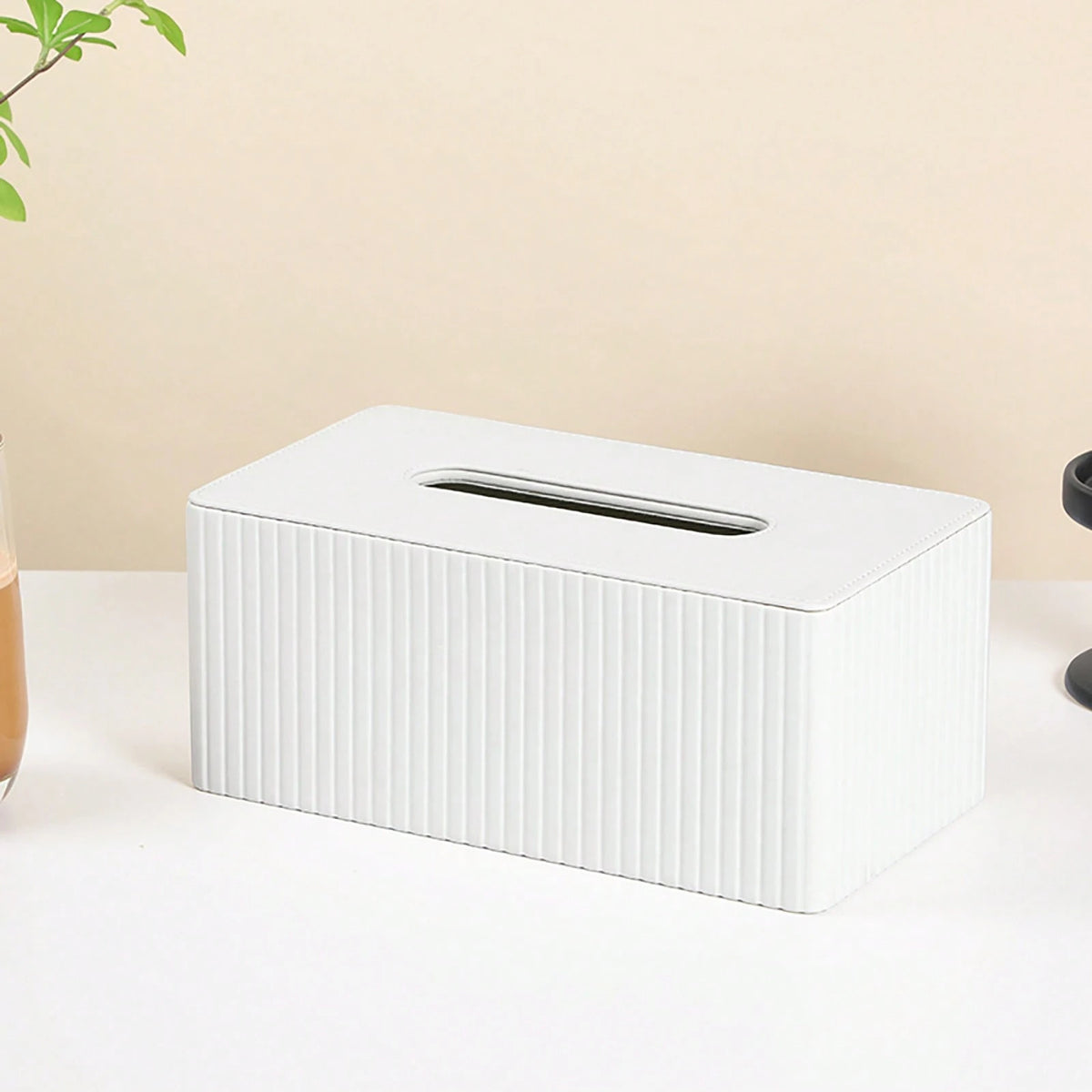 Plus Size Tissue Box Cover,PU Leather Rectangular Tissue Box Holder,Napkin Dispenser,Decorative Holder/Organizer For Bathroom Vanity Countertop, Nightstand, Coffee Table, Home,Office Desk & Car