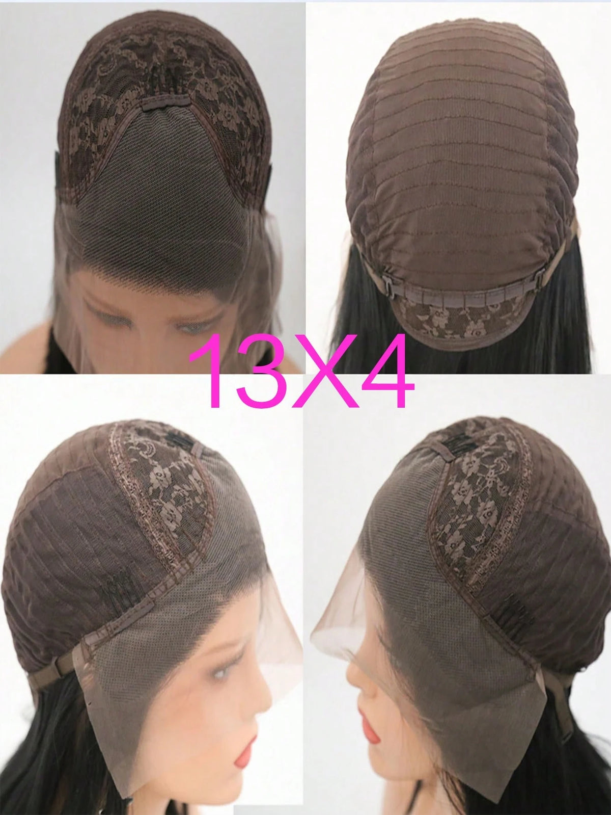 13"X4" 24" Straight Black Color Lace Front Wig For Women - Heat Resistant Synthetic Hair, Pre-Plucked Natural Hairline And Youthful Hair