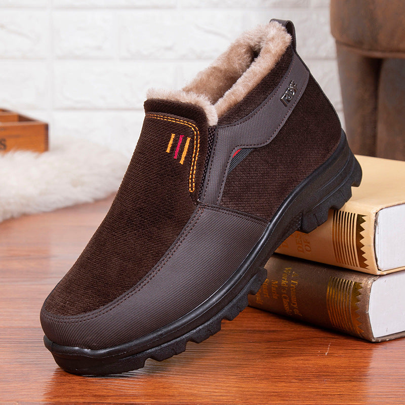 (Limited Time Discount 49% off) Men's Comfortable Lightweight Arch Support Winter Wool Shoes Waterproof Non-slip Warm Snow Shoes