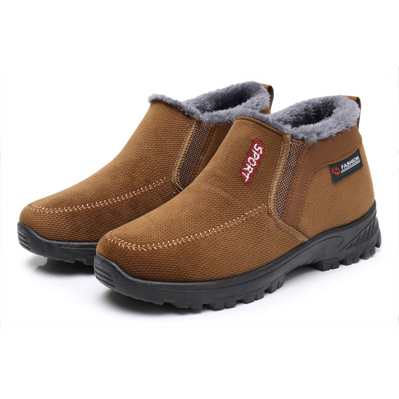 (CLEARANCE SALE 70% OFF)) Men's 2024 Winter New Waterproof And Non-Slip Slip-On Warm Cotton Shoes Correction Ankle Support Wide Toe Arch Support Sports Shoes