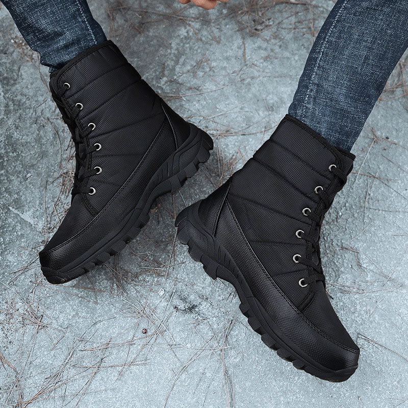 (Limited Time 70% Discount Event) Men's 2024 Winter New Ankle Support Wide Toe Snow Boots Orthopedic Arch Support Warm Anti-puncture Waterproof Non-slip Hiking Boots