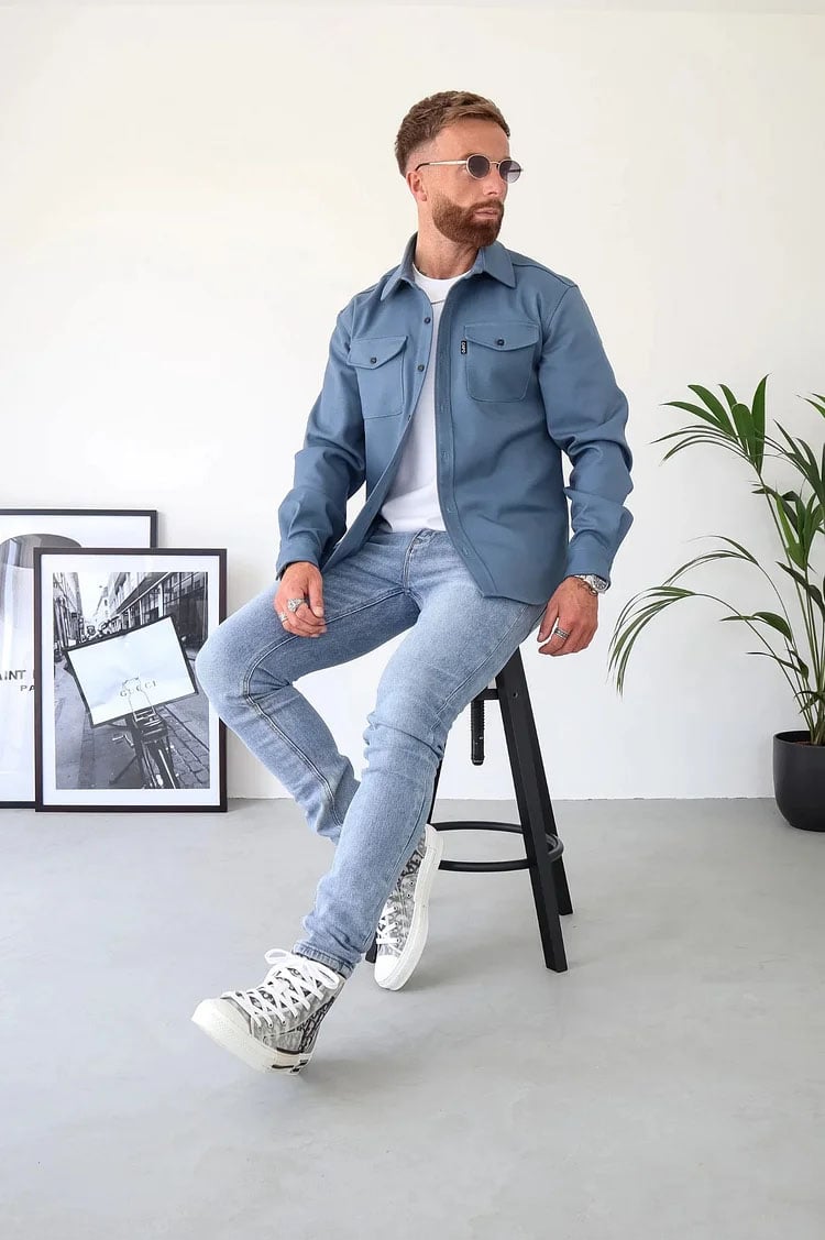Men's Button Down Shirt Jacket (Buy 2 Free Shipping)