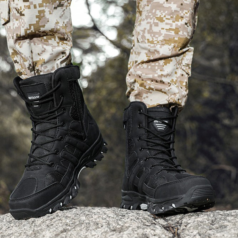 Men's Lightweight  Breathable Durable Anti-slip Hiking Boots Combat Army Boots Work Boots