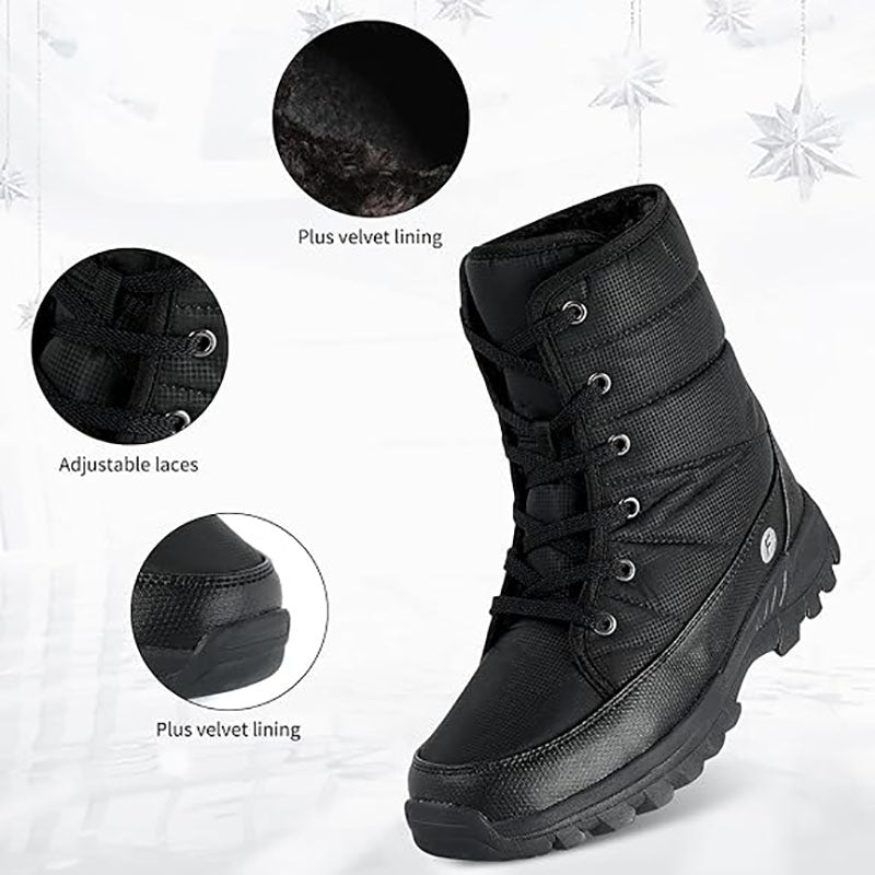 (Limited Time 70% Discount Event) Men's 2024 Winter New Ankle Support Wide Toe Snow Boots Orthopedic Arch Support Warm Anti-puncture Waterproof Non-slip Hiking Boots