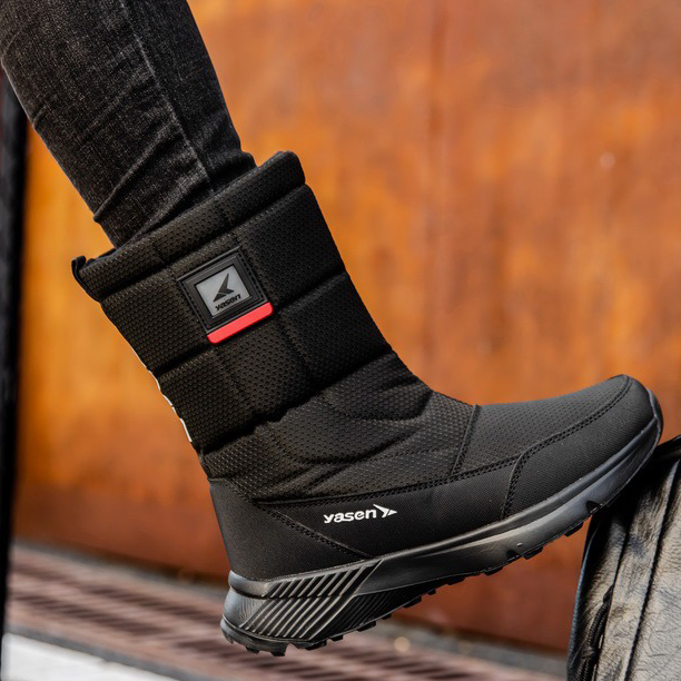 (Limited Time Sale 49%off)Unisex Snow Boots Thick Leather Platform Fur Lined Warm Mid-Calf Boots Waterproof Non-slip Winter Boots(2024Warmth upgrade)