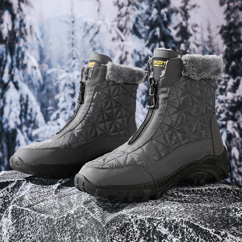 (Limited Time 70% Discount Event) Men's 2024 Winter New Wide Toe Ankle Support Orthopedic Arch Support Snow Boots Warm Waterproof Non-slip Anti-puncture Hiking Boots