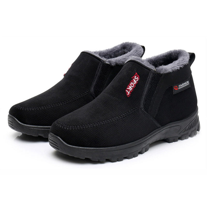(Limited Time 70% Discount Event) Men's 2024 Winter New Waterproof And Non-Slip Slip-On Warm Cotton Shoes Correction Ankle Support Wide Toe Arch Support Sports Shoes