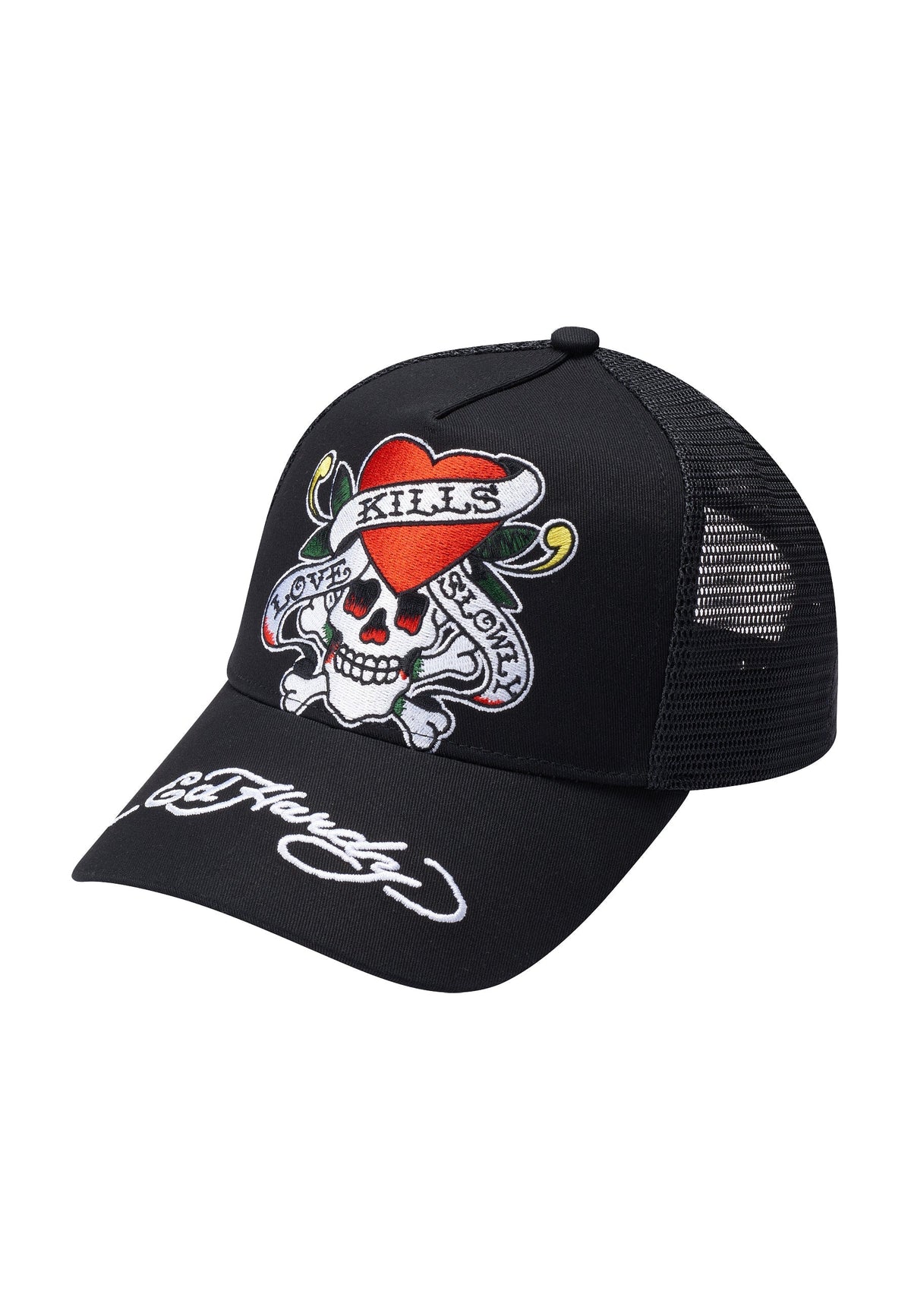 Unisex Love-Slowly Twill Front Mesh Trucker Cap - Black