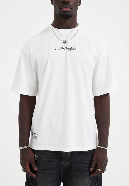 Mens Don Wolf Eagle Panther Relaxed T-Shirt - White