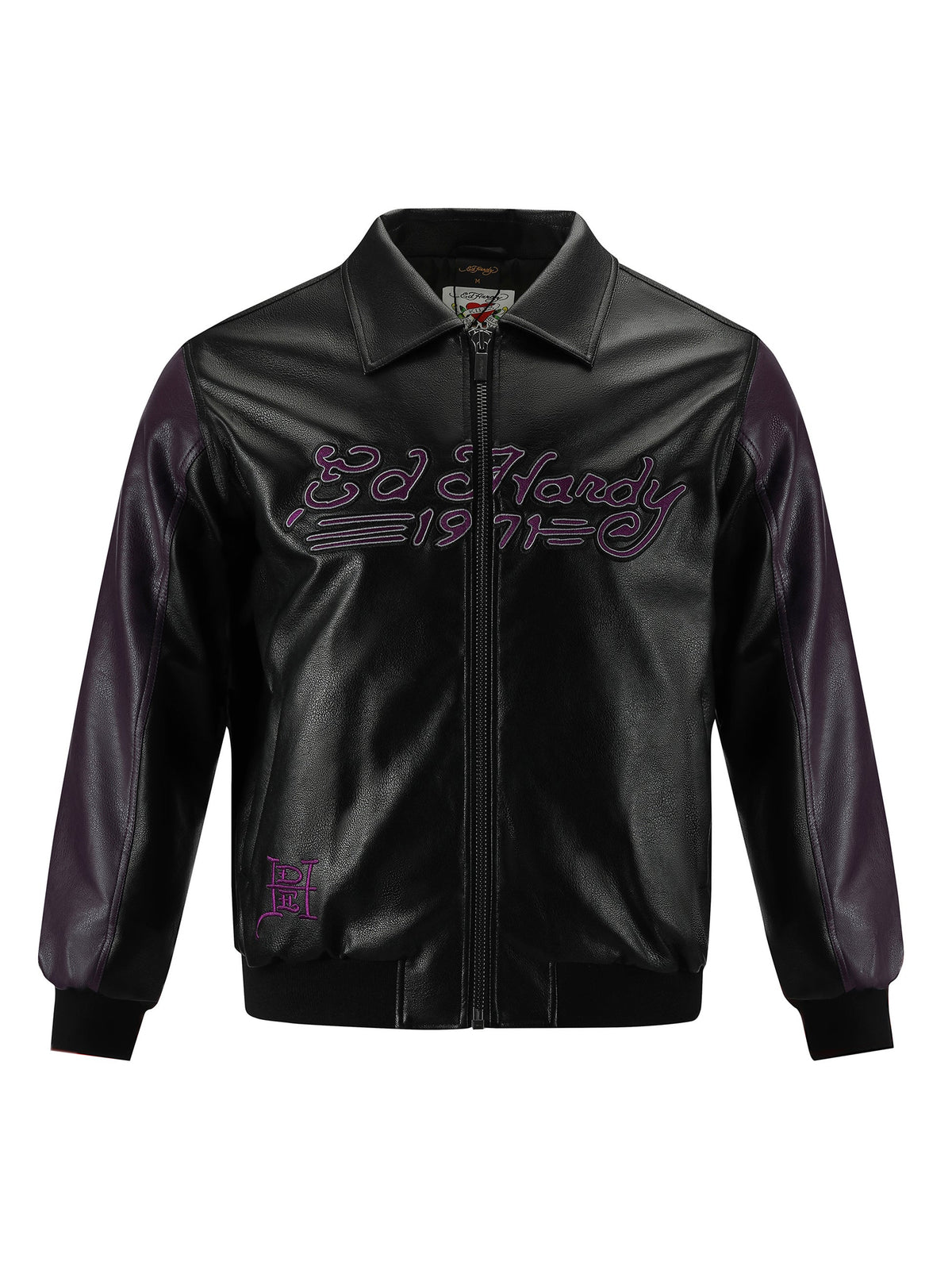 Mens Drag And Panther Battle Pu Breaker Jacket - Black