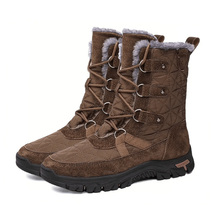 HOT SALE-Men's Genuine Leather Comfortable Snow Boots Warm Boots Combat Boots