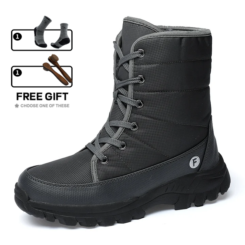 (Limited Time 70% Discount Event) Men's 2024 Winter New Ankle Support Wide Toe Snow Boots Orthopedic Arch Support Warm Anti-puncture Waterproof Non-slip Hiking Boots