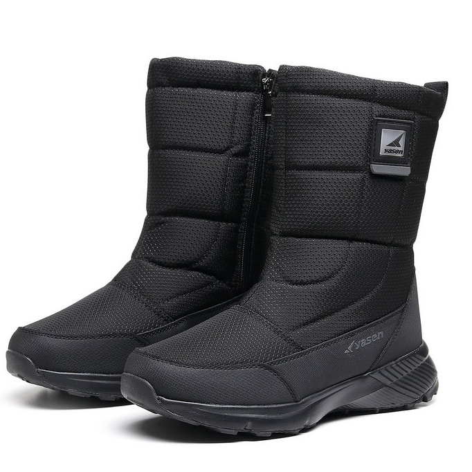 (Limited Time Sale 49%off)Unisex Snow Boots Thick Leather Platform Fur Lined Warm Mid-Calf Boots Waterproof Non-slip Winter Boots(2024Warmth upgrade)