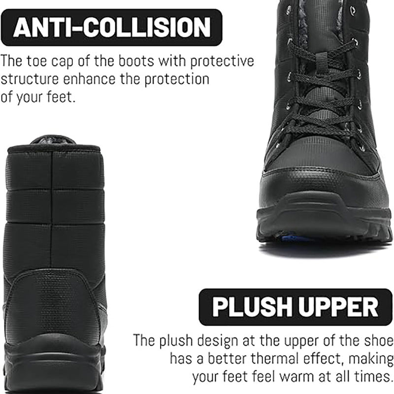 (Limited Time 70% Discount Event) Men's 2024 Winter New Ankle Support Wide Toe Snow Boots Orthopedic Arch Support Warm Anti-puncture Waterproof Non-slip Hiking Boots