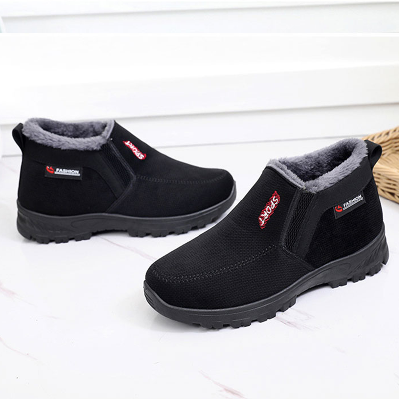 (Limited Time 70% Discount Event) Men's 2024 Winter New Waterproof And Non-Slip Slip-On Warm Cotton Shoes Correction Ankle Support Wide Toe Arch Support Sports Shoes